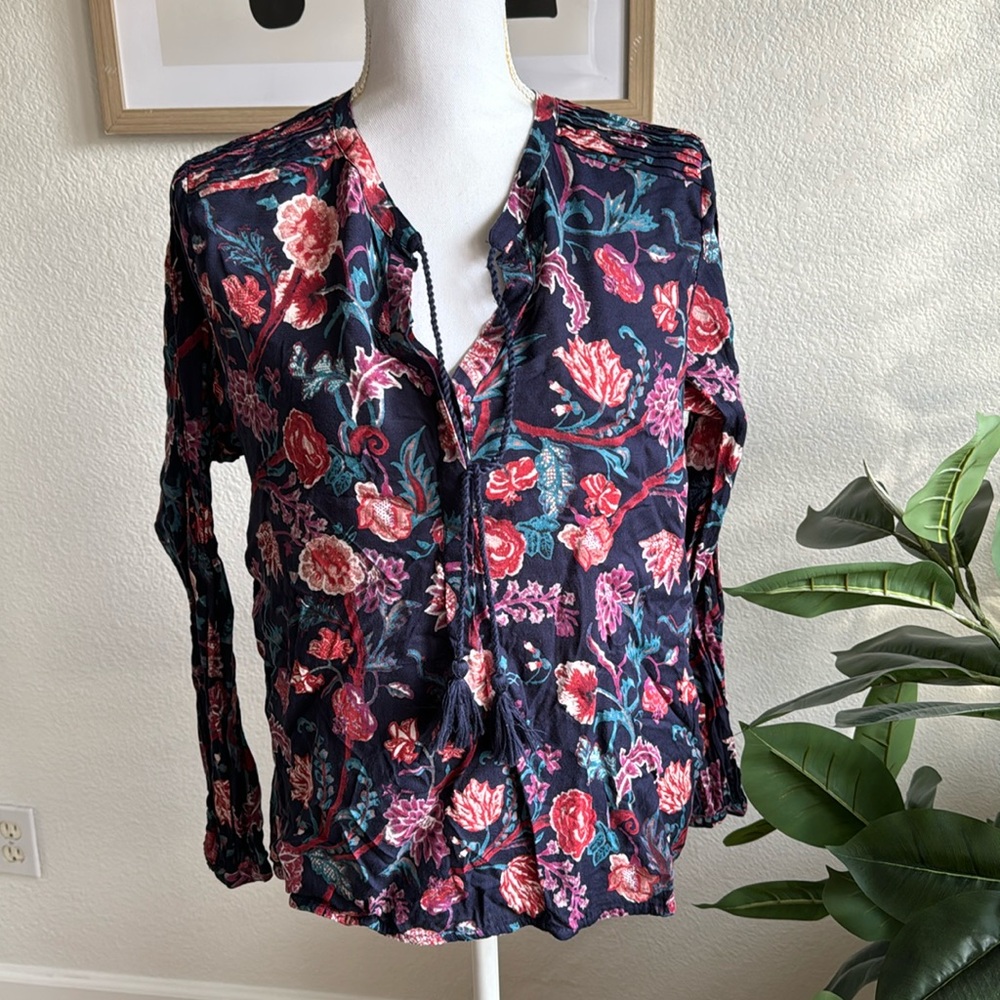Lucky tunic floral size medium navy